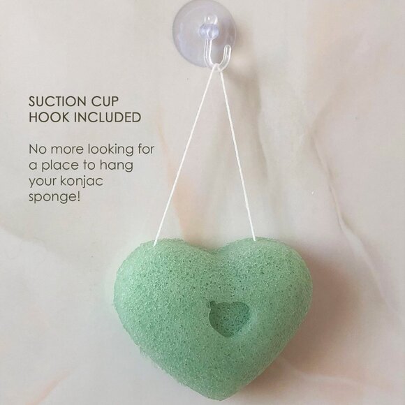 HARPER BELLE BEAUTY Organic Heart Konjac Sponge | Green Tea - Picture 3 of 5